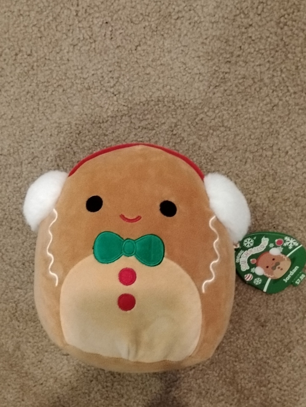 Jordan the Gingerbread Man Squishmallow Plush NWT